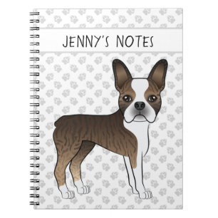 Carnet Tigre Boston Terrier Chien de Dessin Animé Mignon