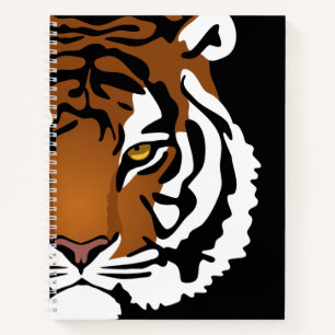 Carnet Tigre, chat sauvage sur noir