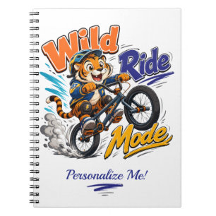 Carnet Tigre de dessin animé mignon vélo BMX personnalisé