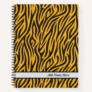 Carnet Tigre moderne Imprimer Nom personnalisable