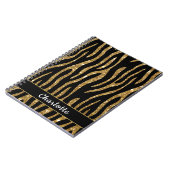 Carnet Tigre Or Grille Moderne Glittery (Côté gauche)