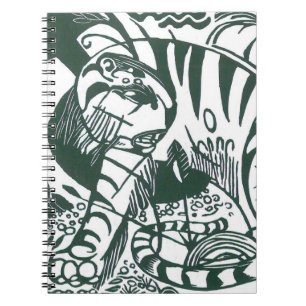 Carnet Tigre par Franz Marc, Art Expressionniste Vintage