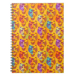Carnet Tigre pattern on dark yellow