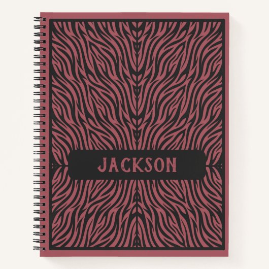 Carnet Tigre Pattern Red and Gray (Devant)