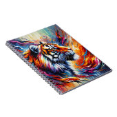 Carnet Tigre porté par les flammes – Expression de force (Côté Droit)