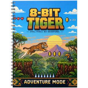 Carnet Tigre, Rétro Pixel Art 8-Bit