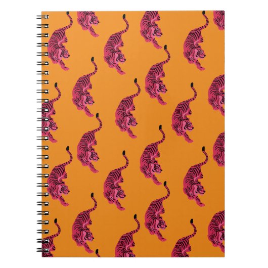 Carnet Tigre - Rose Vibrant (Devant)