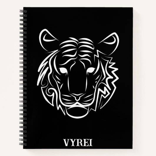 Carnet Tigre tribal noir et blanc (Devant)