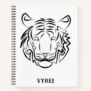 Carnet Tigre tribal noir et blanc