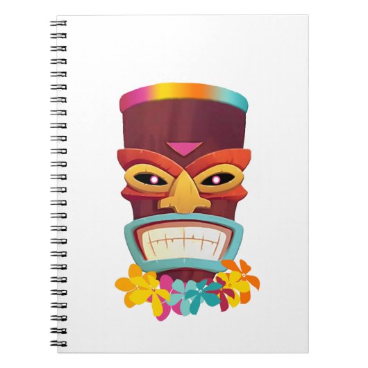 Carnet Tiki et fleurs colorées (Devant)