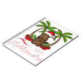 Carnet Tiki mele kalikimaka joyeux noël hawaii ukulel (Côté gauche)