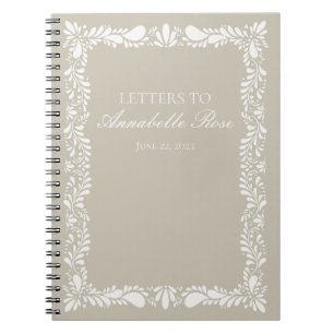 Carnet Tile en tôle beige Lettres de Fiesta à fille d'ann