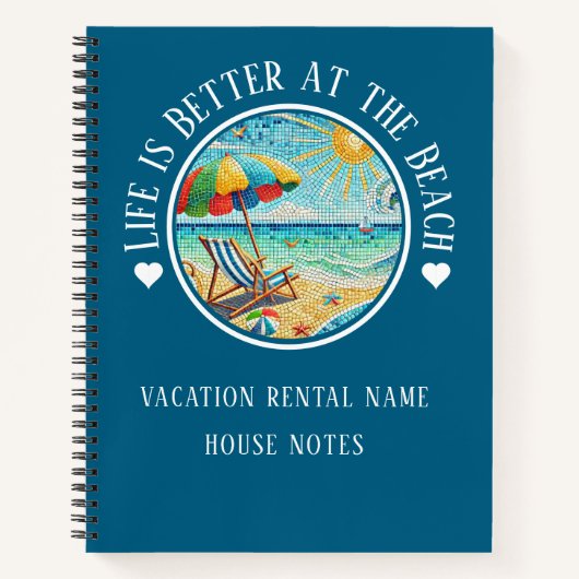Carnet Tile Look Beach Location de vacances, House Notes (Devant)