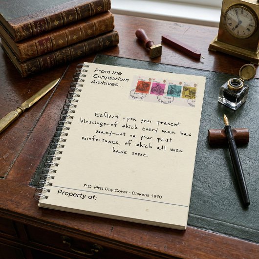 Carnet Timbre antique de Charles Dickens de 1970
