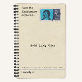 Carnet Timbre de Robert Burns de 1966 Antique Littéraire (Recto)