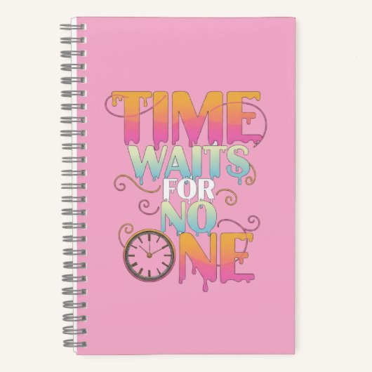 Carnet Time Waits For No One Motivational Spiral Notebook (Recto)