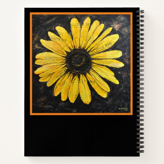 Carnet Tiny Believe Big Sunflower print (Dos)