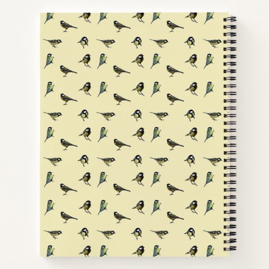 Carnet Tiny Birds Pattern on Beige Personalised (Dos)