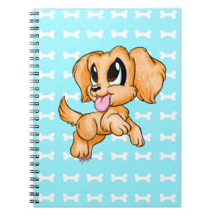 Carnet tiré par la main mignon de chiot de golden