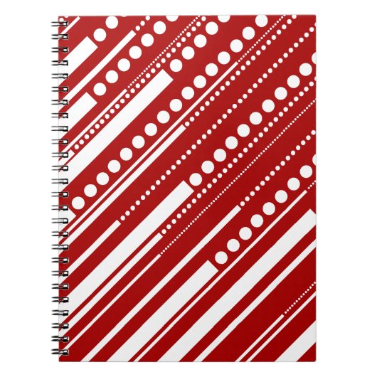 Carnet Tirets et points en rouge et blanc (Devant)
