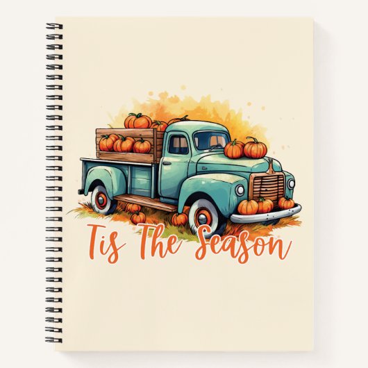 Carnet 'Tis The Season - Camion rustique avec Citrouilles (Devant)