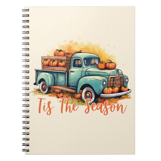 Carnet 'Tis The Season - Camion rustique avec Citrouilles (Devant)