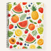 Carnet Tissu à motif de fruits d'été | Pastèque tropicale (Devant)