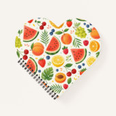 Carnet Tissu à motif de fruits d'été | Pastèque tropicale (Devant)