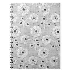 Carnet Tissu blanc texture dentelle fine avec élégance 