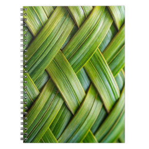 Carnet Tissu de bambou vert frais