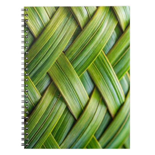 Carnet Tissu de bambou vert frais (Devant)
