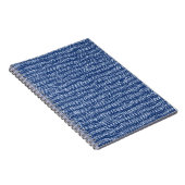 Carnet Tissu de boue rayures en bleu indigo (Côté Droit)