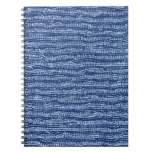 Carnet Tissu de boue rayures en bleu indigo (Devant)
