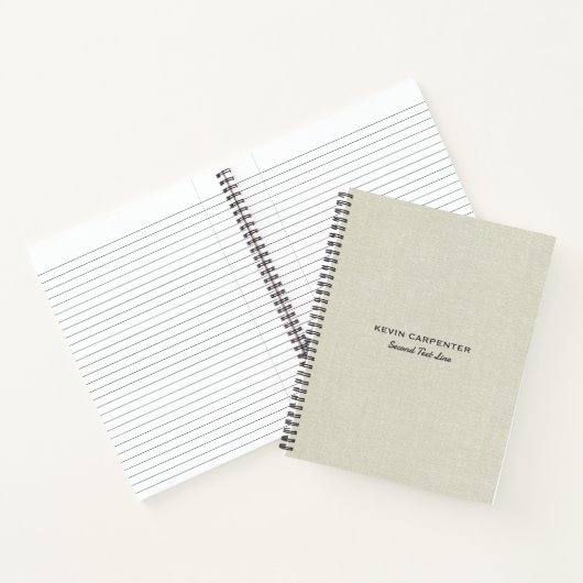 Carnet Tissu de lin couleur crème pâle (Intérieur)