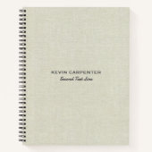 Carnet Tissu de lin couleur crème pâle (Devant)
