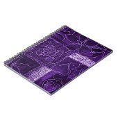 Carnet Tissu de Patchwork Floral Violet (Côté gauche)