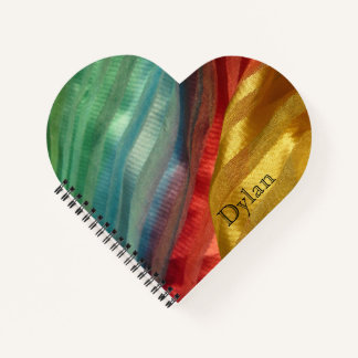 Carnet Tissu de soie multicolore Photo avec nom