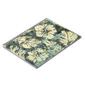 Carnet tissu d'hibiscus de style hawaïen avec dos tribal (Côté gauche)