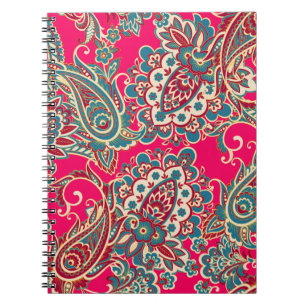 Carnet Tissu floral avec motif en cachemire