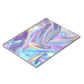 Carnet Tissu métallisé iridescent brillant, nom de script (Côté gauche)