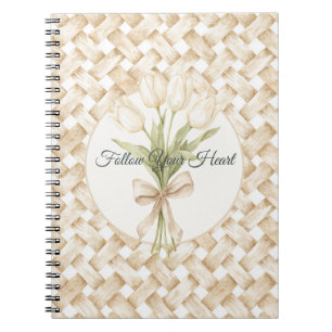 Carnet Tissu Panier Tressé Faux Blanc Crème