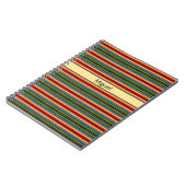 Carnet Tissu psychédélique motif mexicain, personnalisabl (Côté gauche)