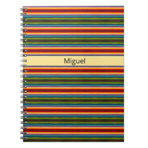 Carnet Tissu psychédélique motif mexicain, personnalisabl