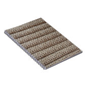 Carnet Tissu tricoté clair, texture brune. (Côté Droit)