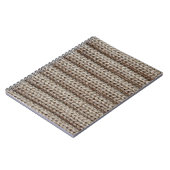 Carnet Tissu tricoté clair, texture brune. (Côté gauche)