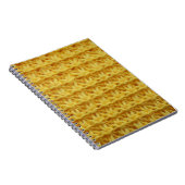 Carnet Tissu tricoté jaune : texture rayée. (Côté Droit)