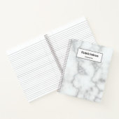 Carnet Titre de nom de marbre blanc faux professionnel (Intérieur)