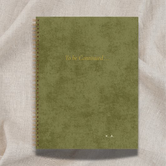 Carnet 'To Be Continued' Personalized Green Notebook*