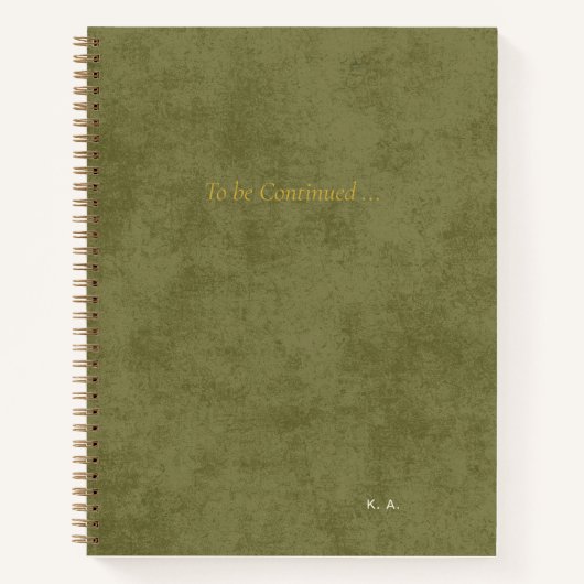 Carnet 'To Be Continued' Personalized Green Notebook* (Devant)