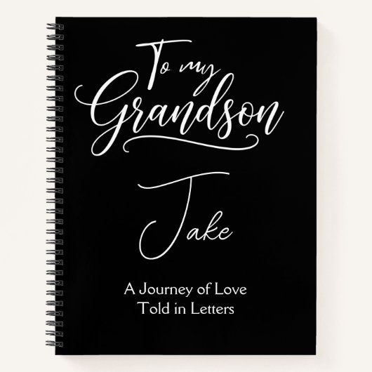 Carnet To My Grandson Personalized Black (Devant)